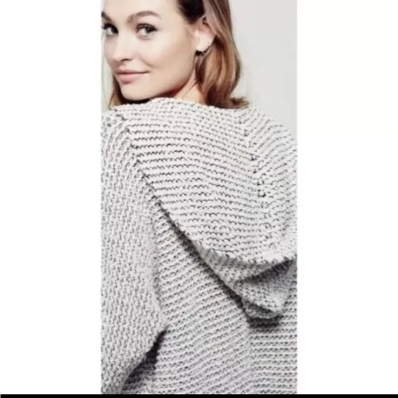 Free People Enchanted Hood Fringe Hem Knit Cardigan (Small) - Picture 3 of 12